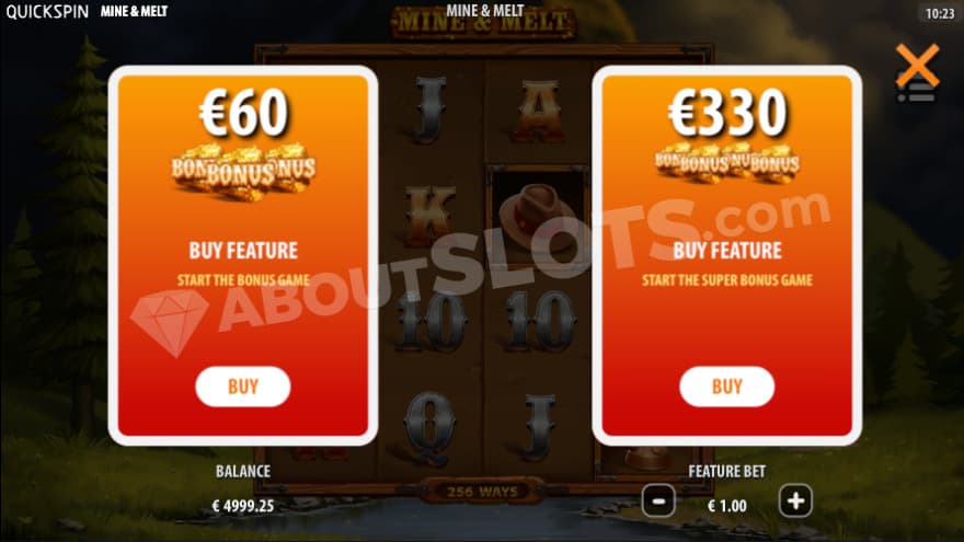 Bonus Buy feature with 2 options to choose from.