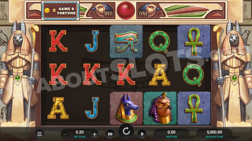 A casino slot in an Egyptian setting.