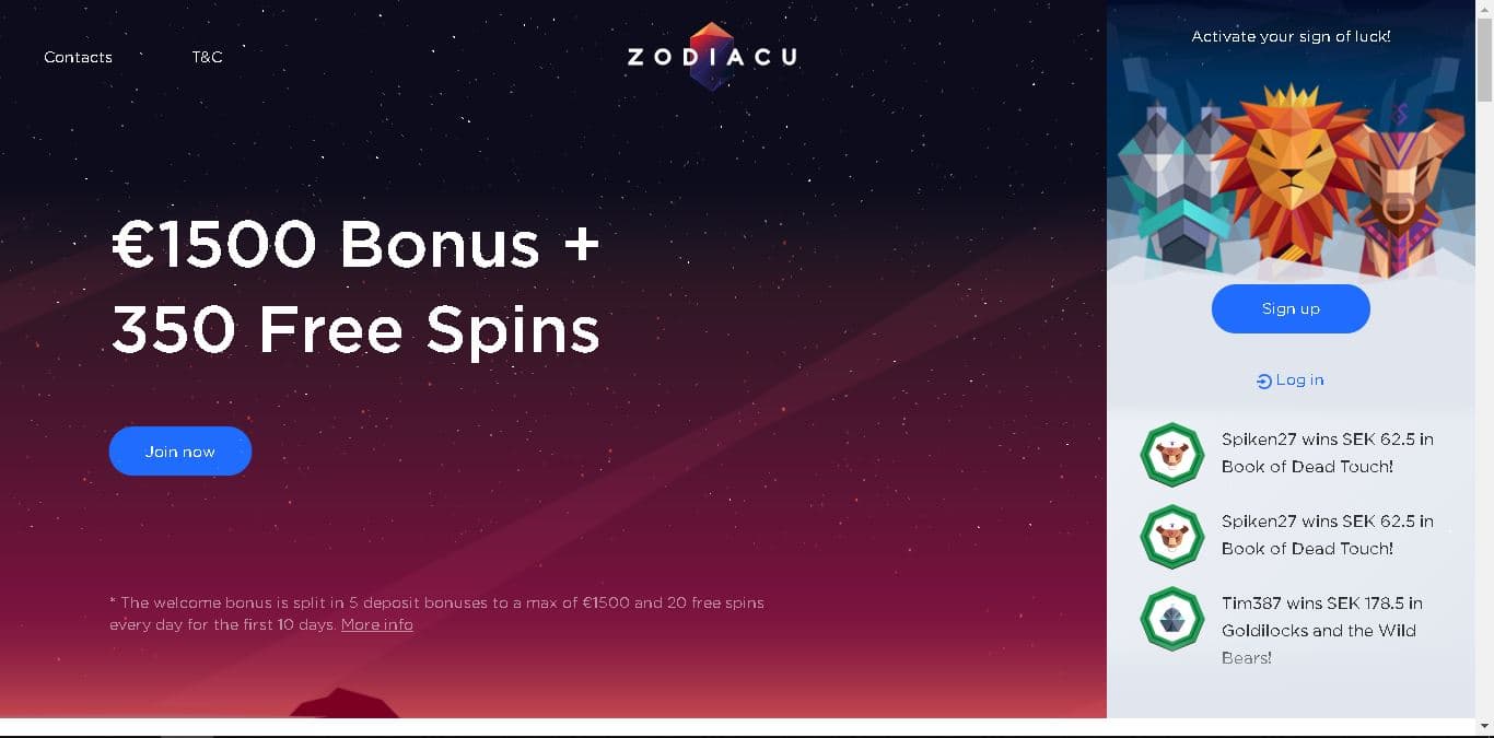 zodiacu casino