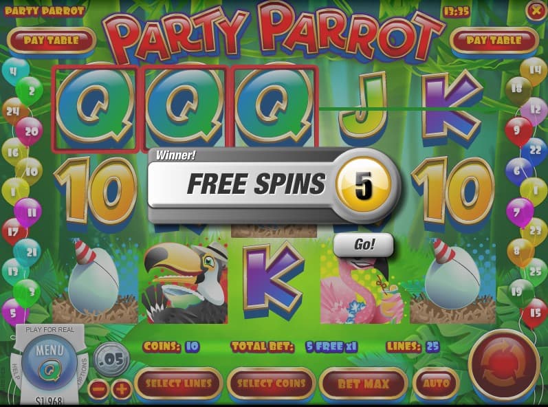 Party Parrot slot by Rival Gaming