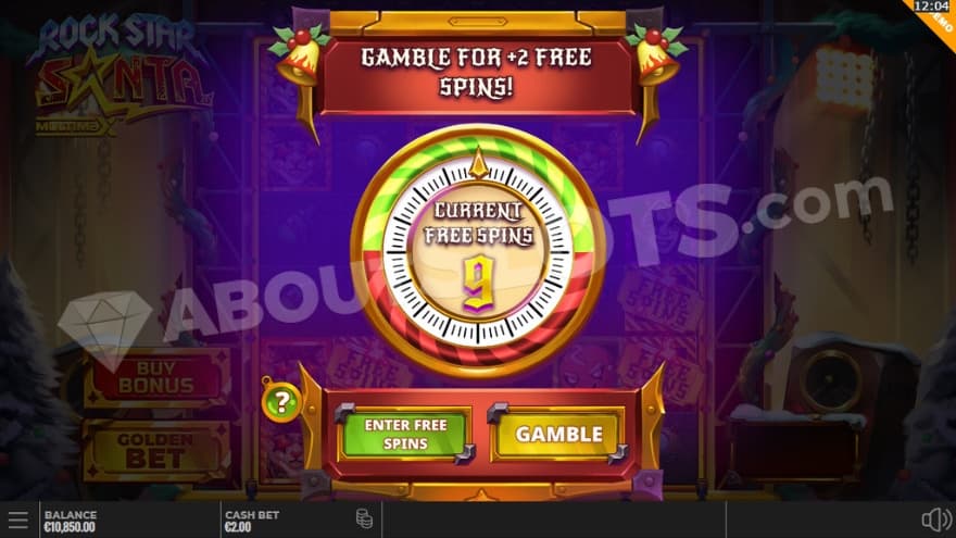 Gamble feature with a chance to get more free spins.