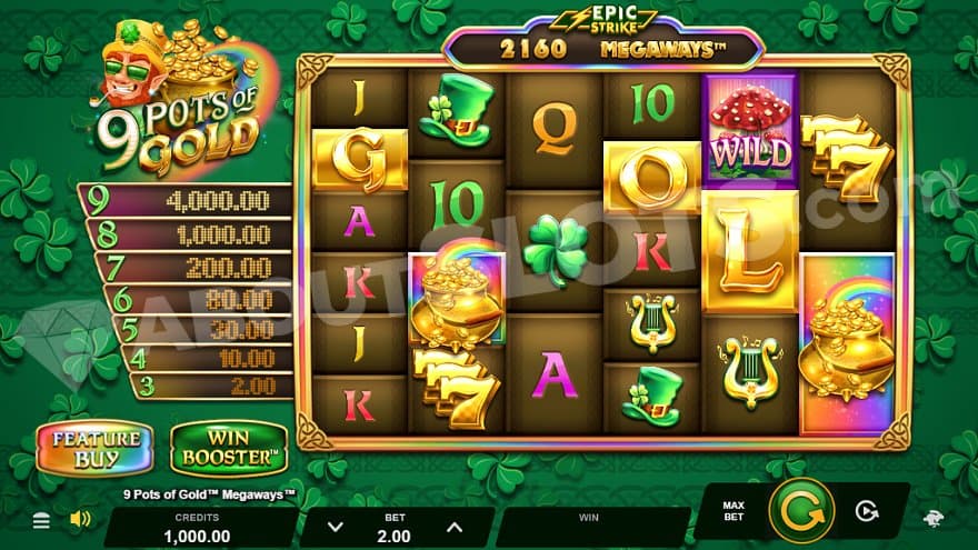 Six reels with a green background. 