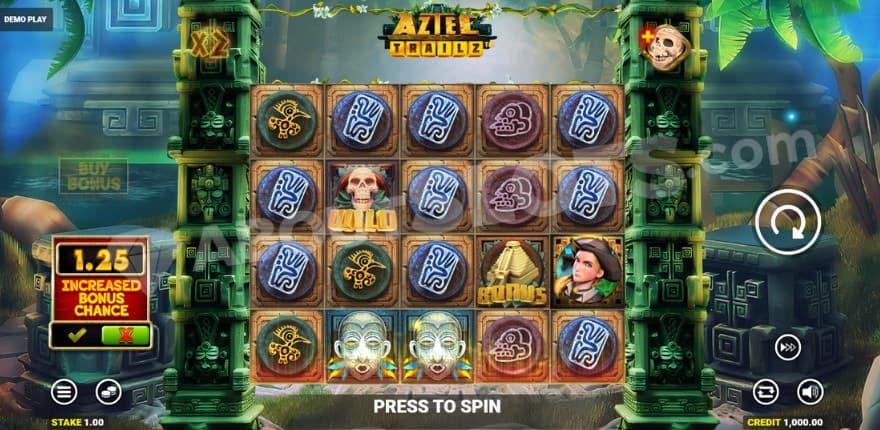 Base game where you can glimpse an Aztec temple in the background.