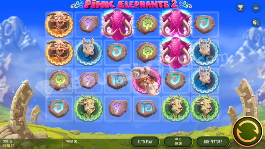 Base game where you can see high-paying animal symbols on the reels.