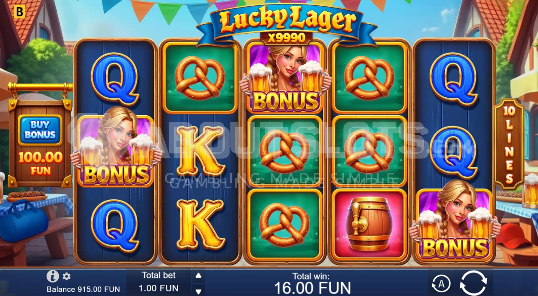 Feature Buy on left of the reels