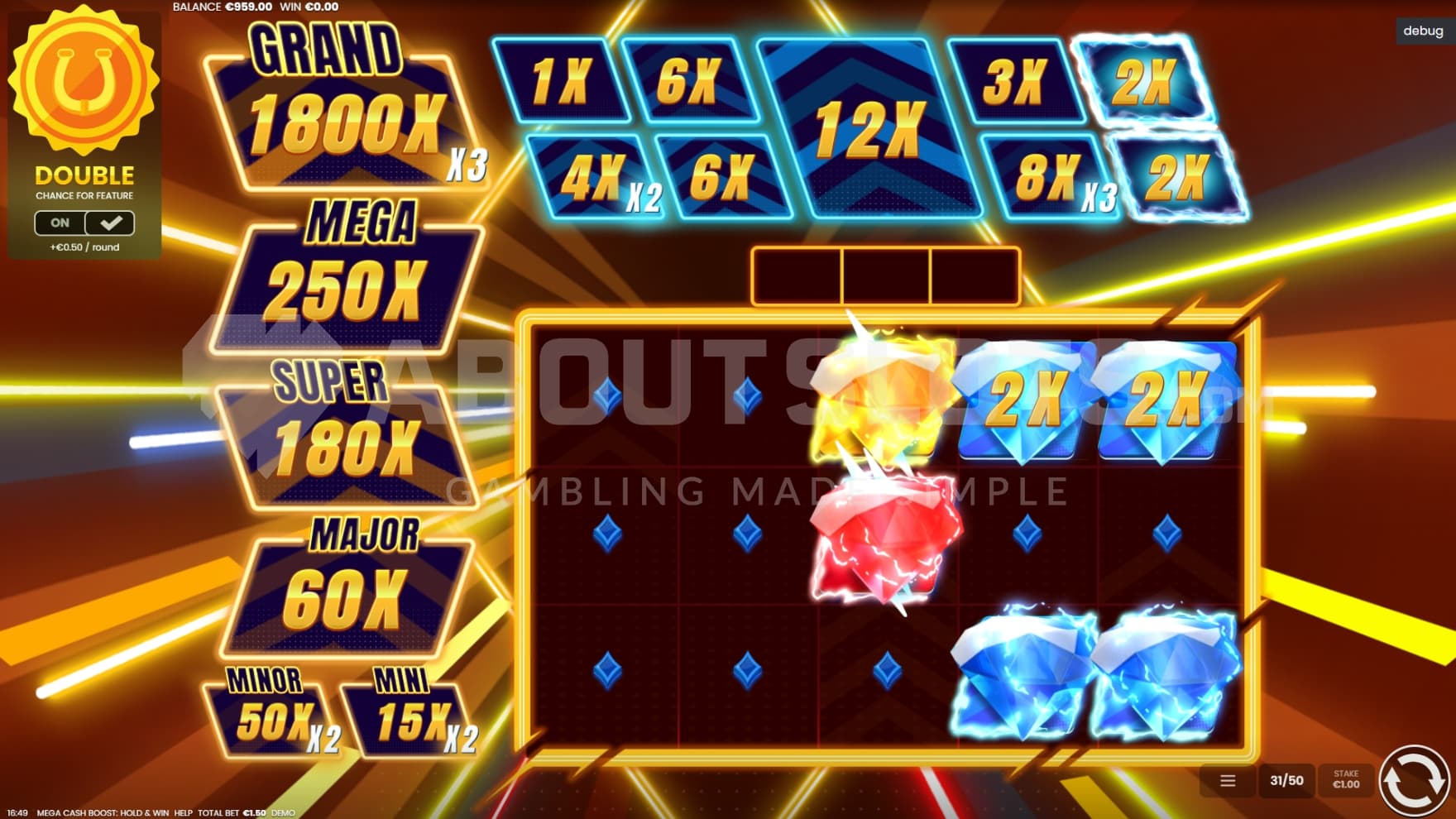 Red Diamond on center reel