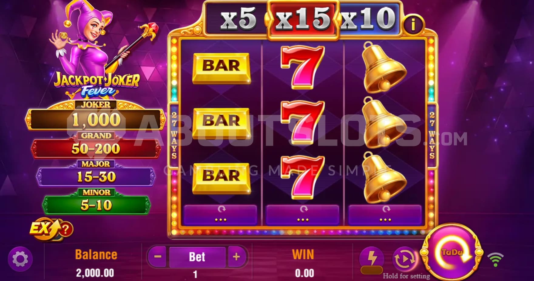 Jackpots on left side