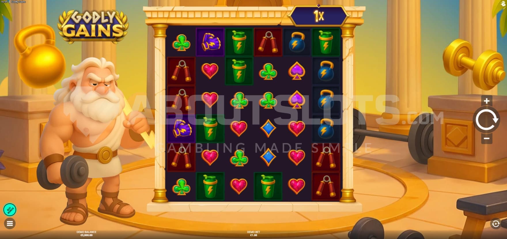 Buff Zeus on the left