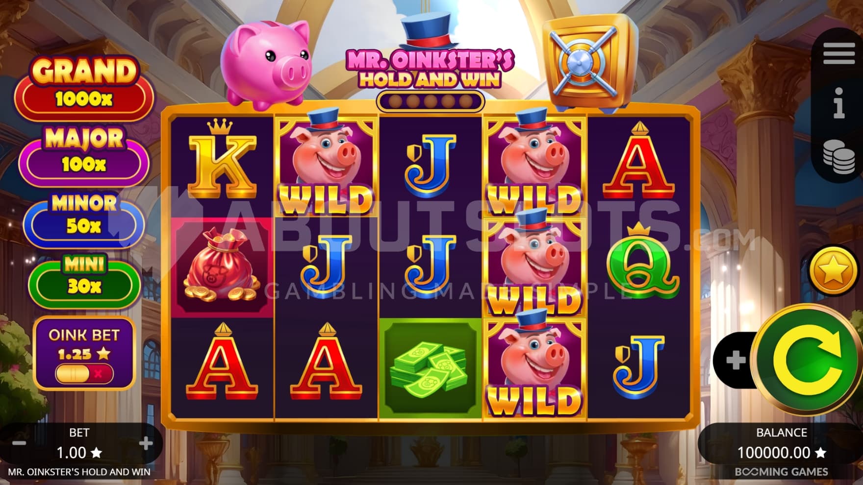 Jackpots on left side