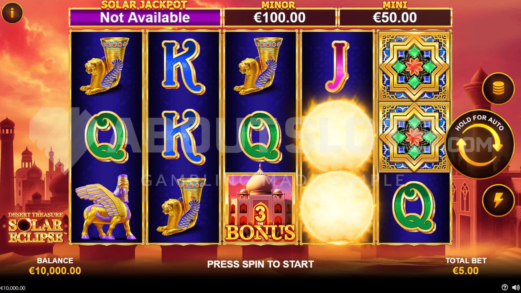 Jackpots above reels