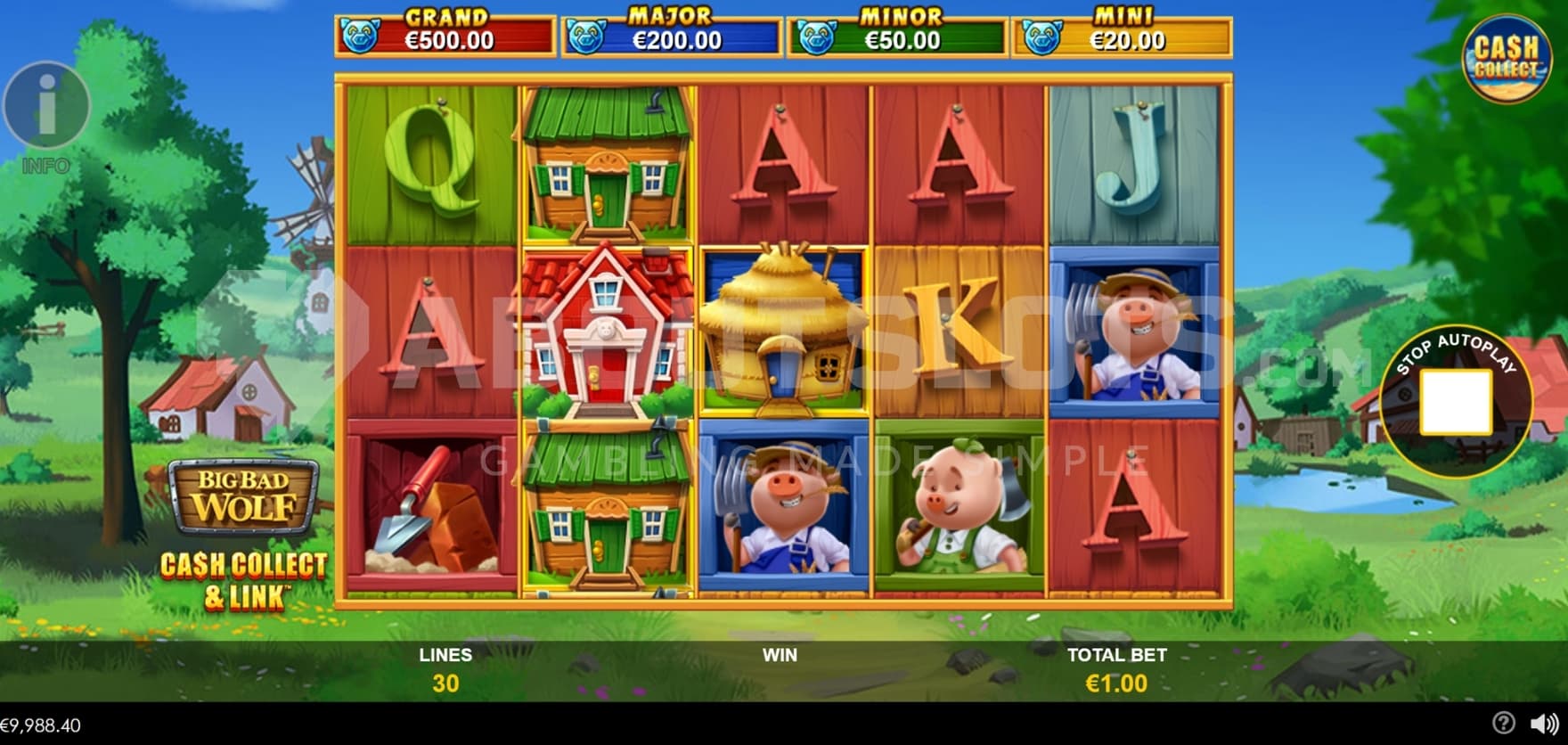 Jackpot above the reels