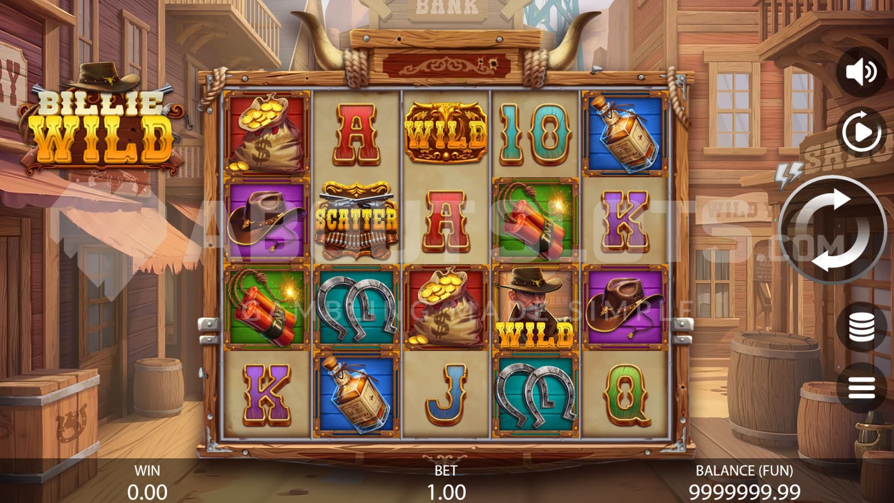 The base game set inside a Wild Western town