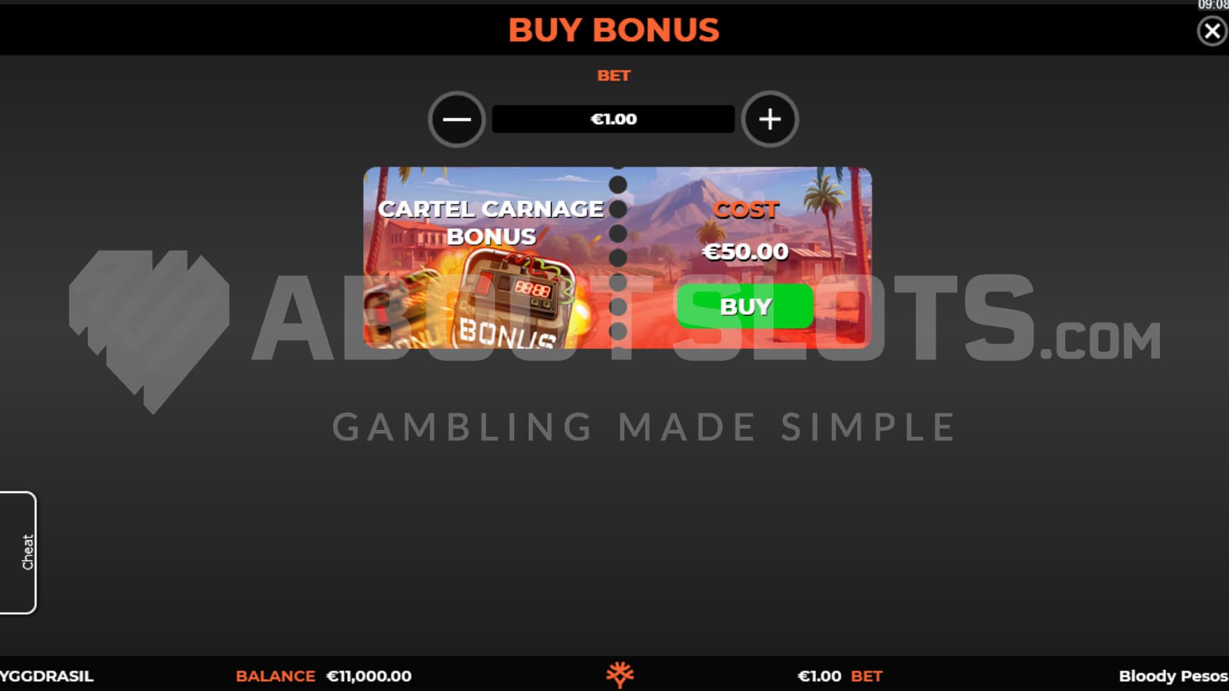 You have one feature buy option to instantly start the bonus game