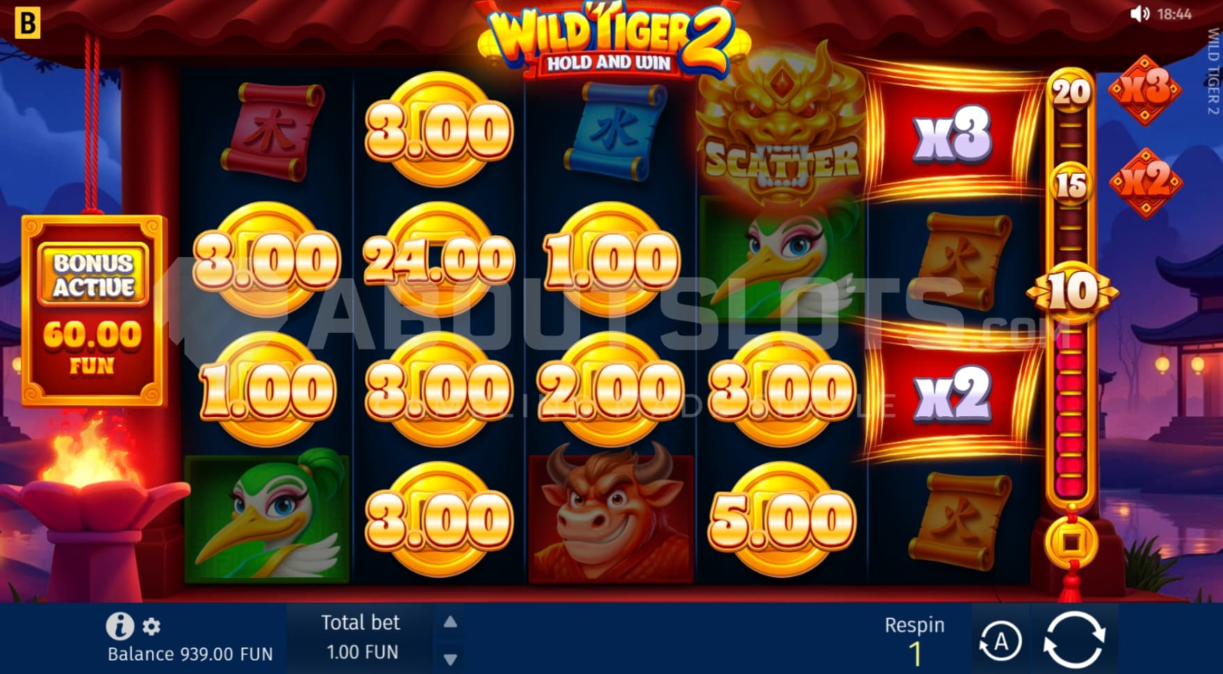 10 Bonus Symbols collected