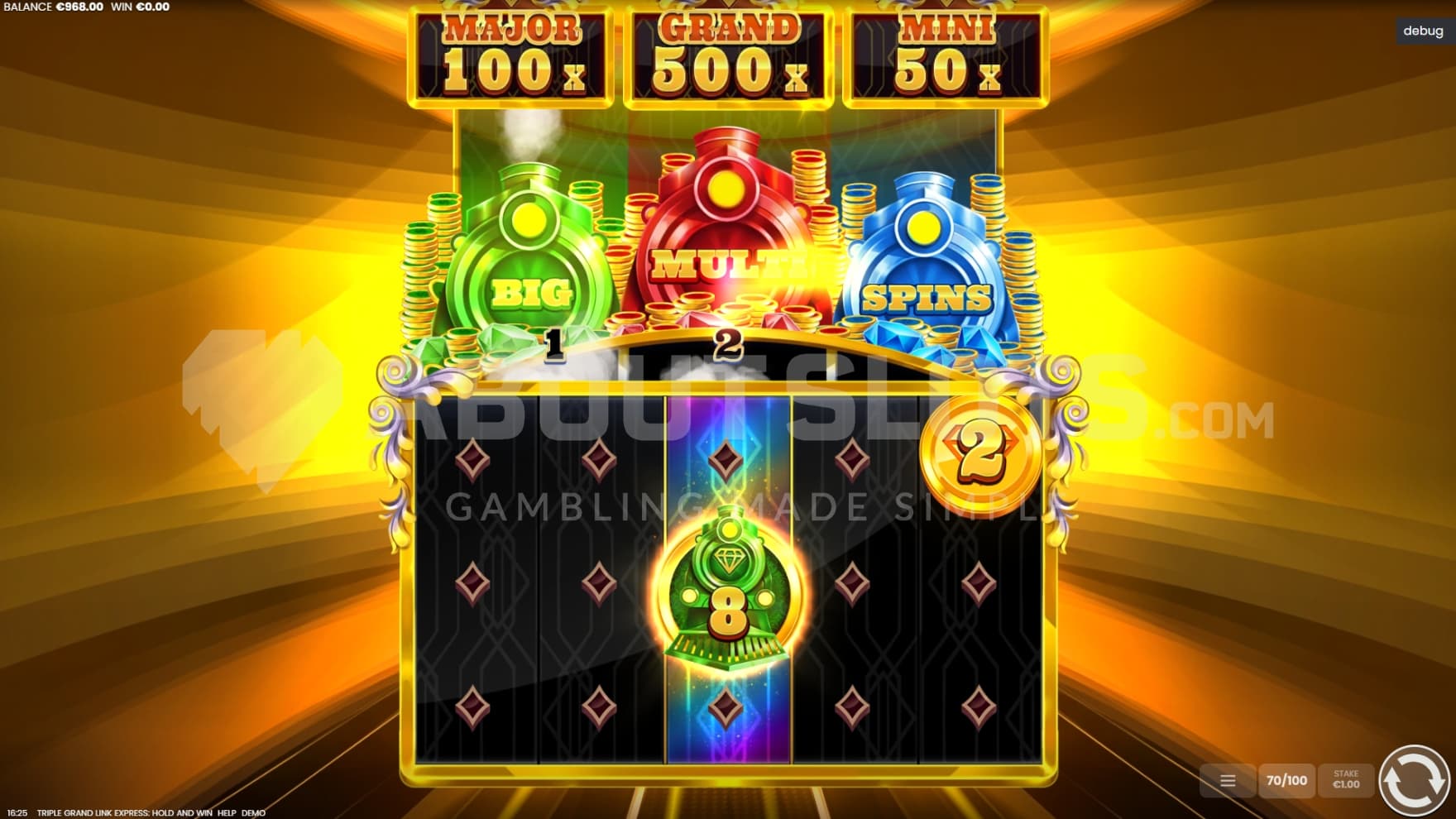 Green Train on middle reel