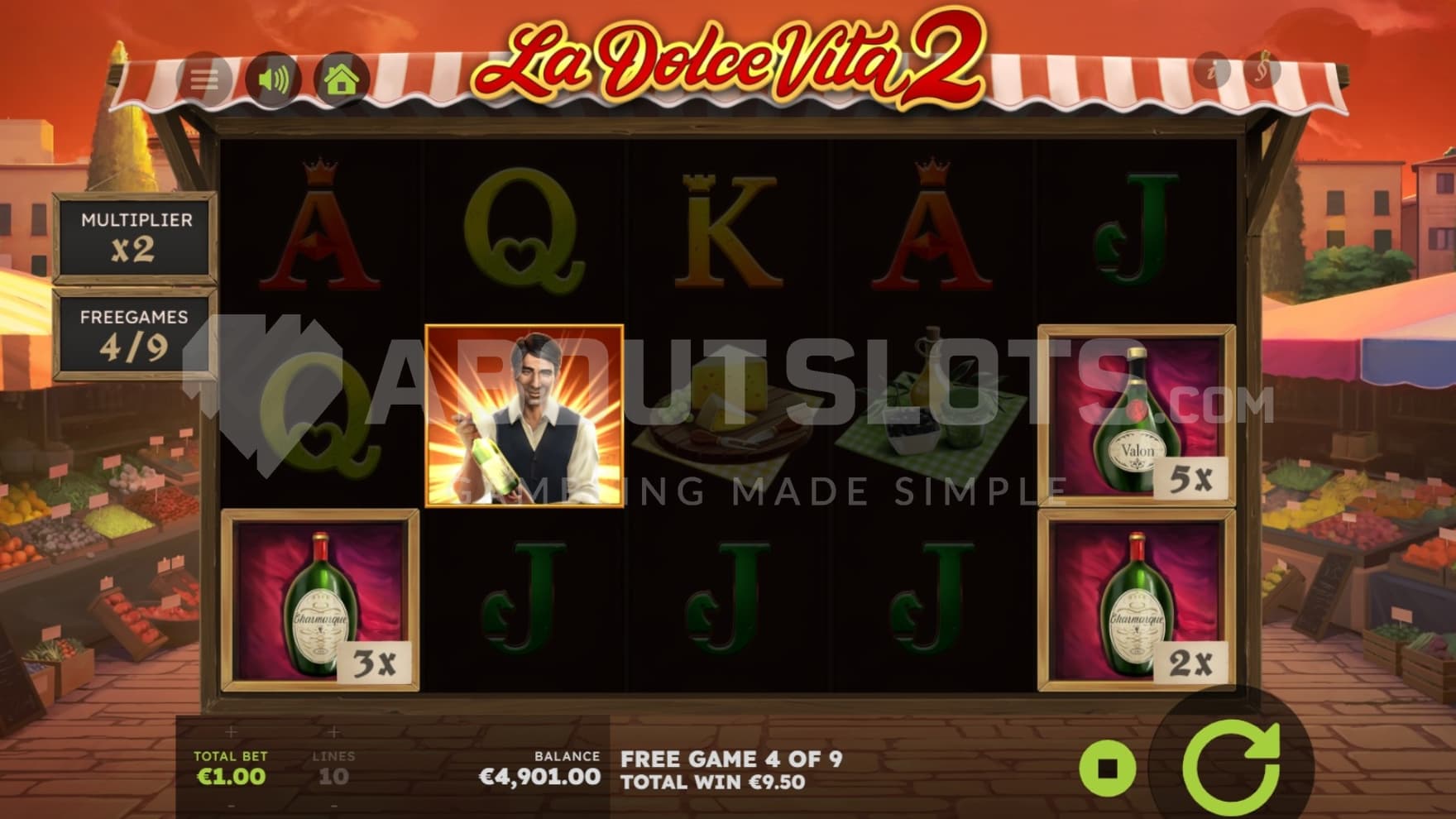 Wild Collect Symbol on reel 2