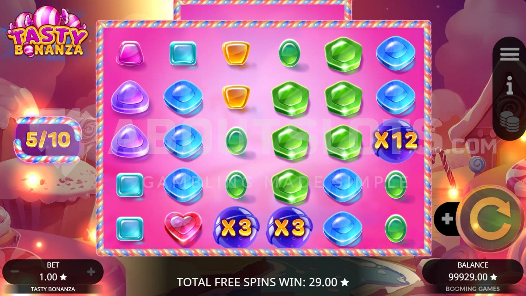 12X Multiplier Symbol on last reel