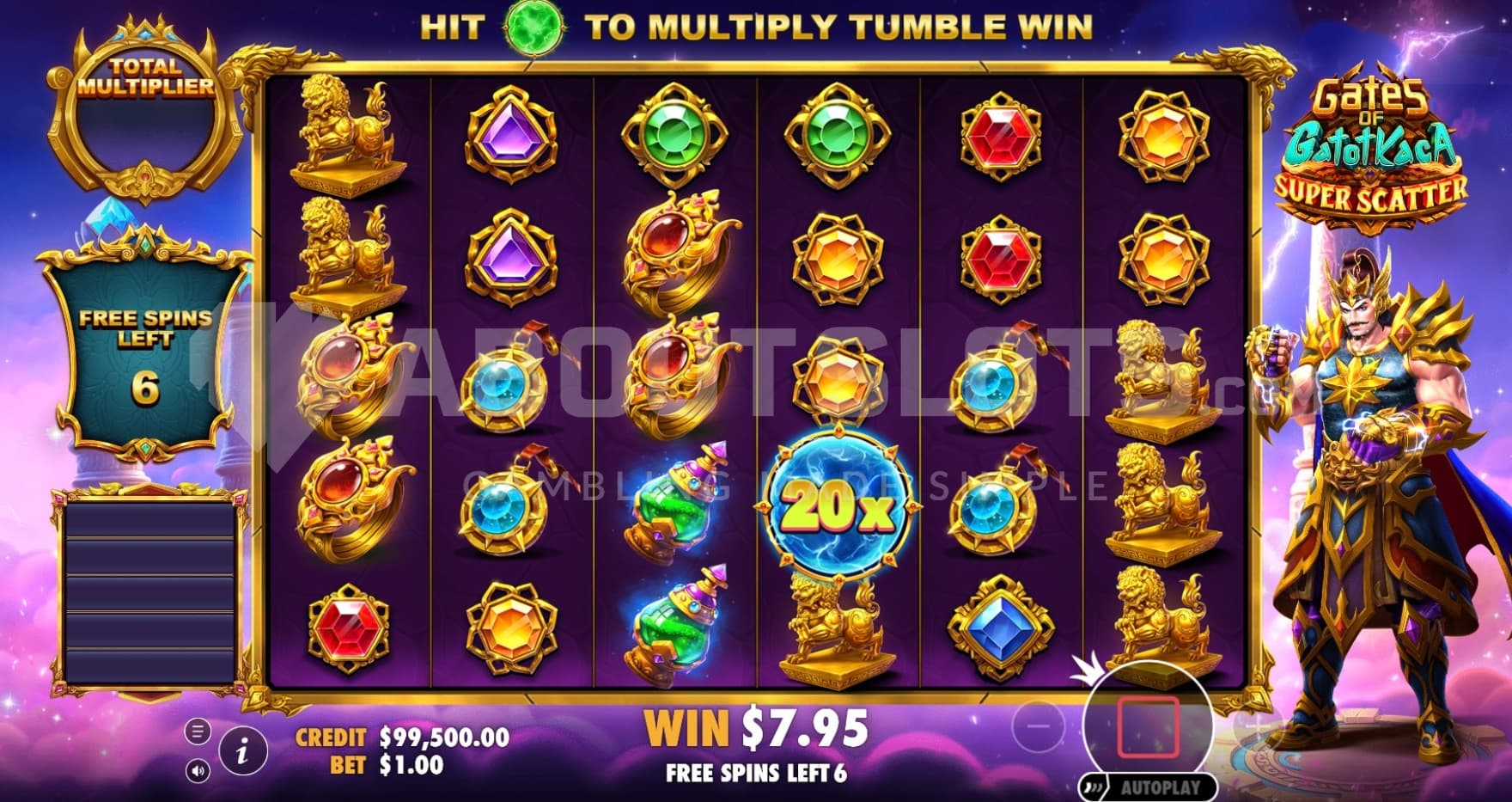 20X Multiplier Symbol on reel 4