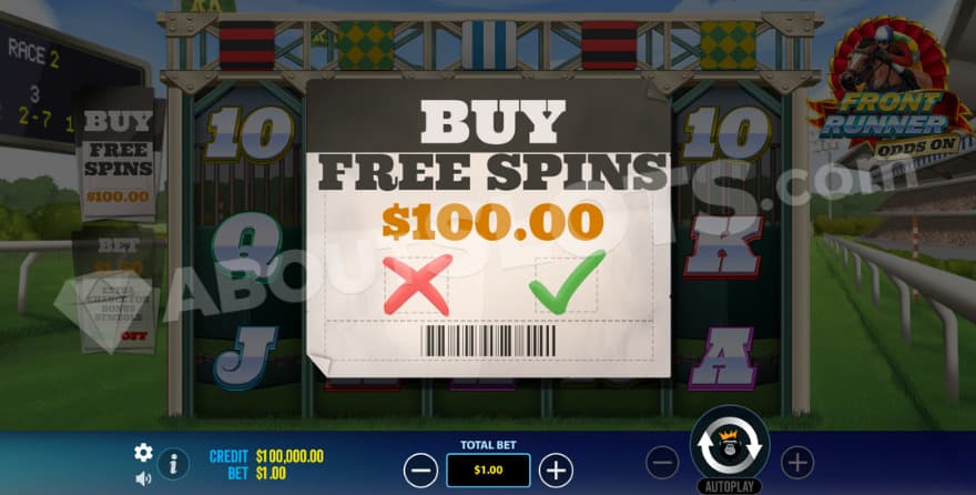 Bonus buy feature with one option to choose from.