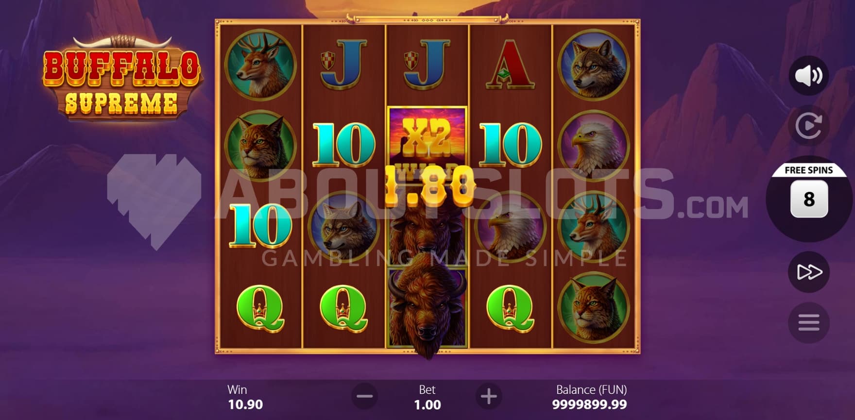 Wild Multiplier X2 on reel 3