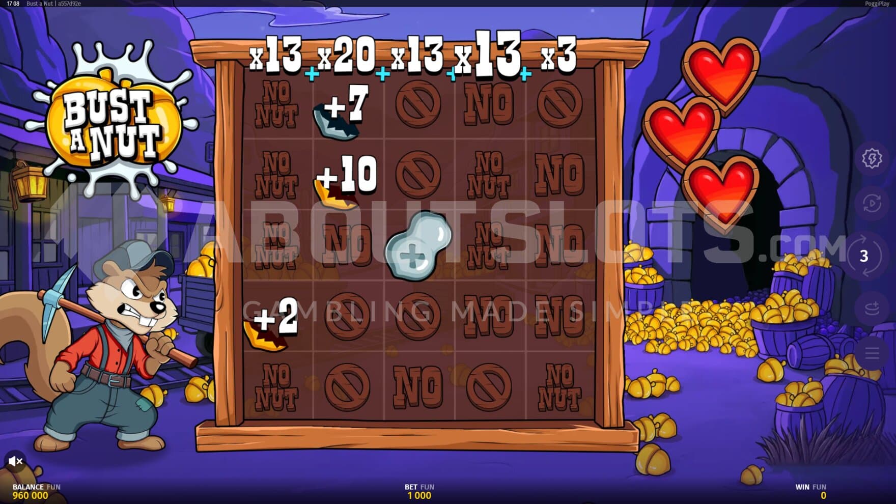 The bonus game is played on a special playing grid with 4 types of Boosters