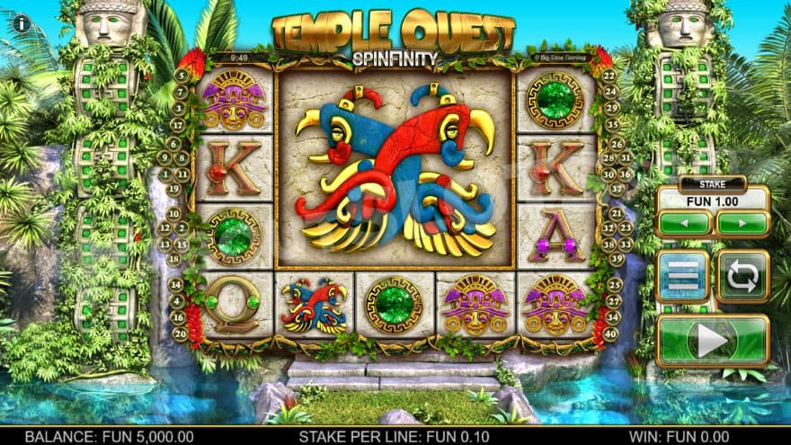 Base game with a Mega symbol on the middle reels.