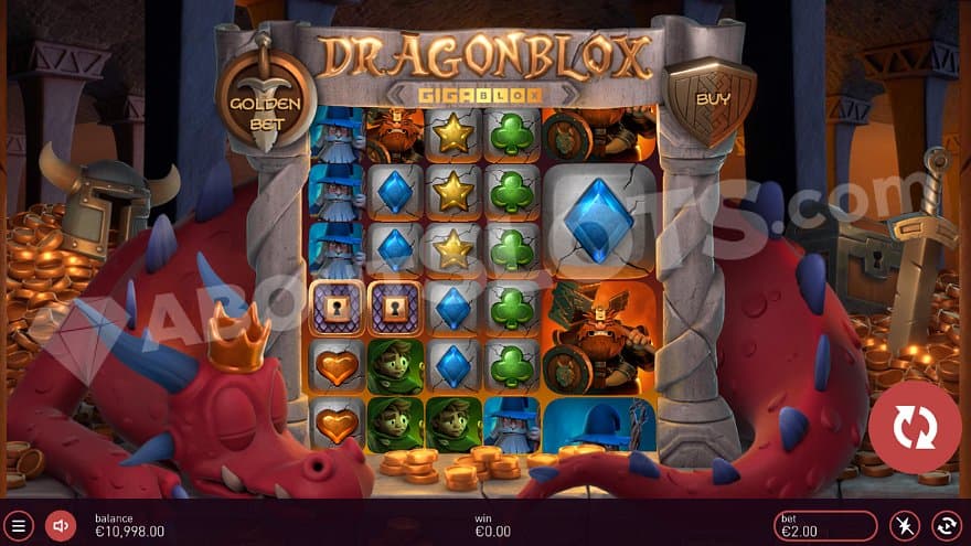 A dragon sleeping in a treasure room next to the reels.