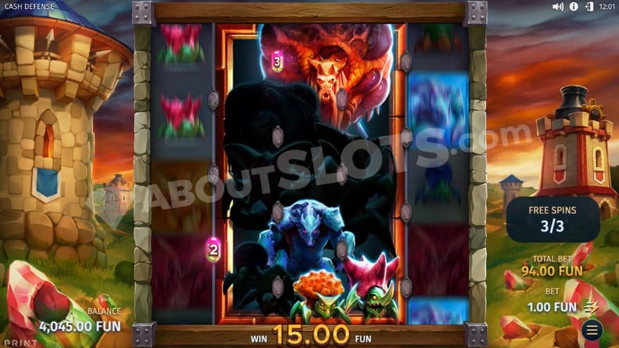 Jumbo Symbol Spins in the Grand TD bonus game feature.