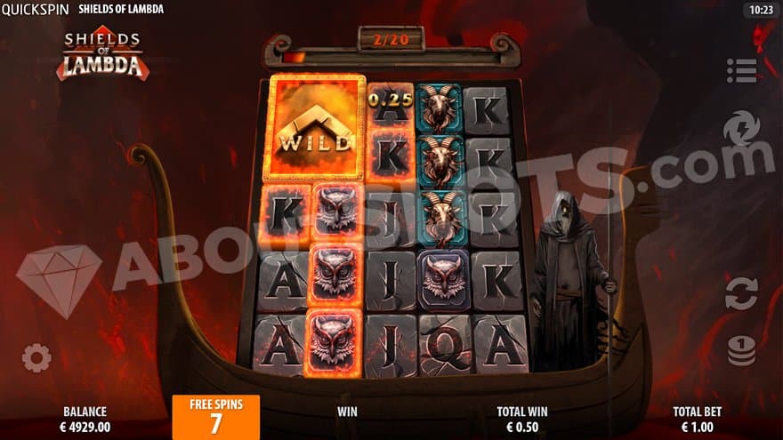 A win with a total of 10 symbols in the Free Spins.