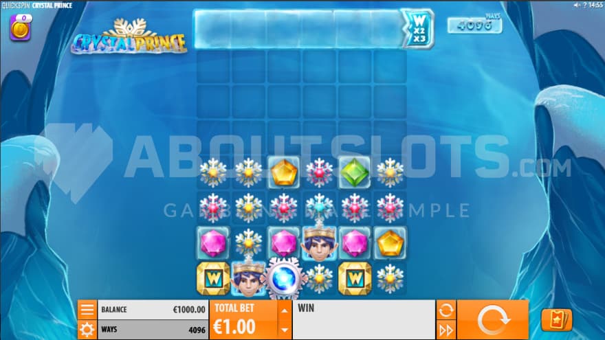 The playing grid set inside a glacier