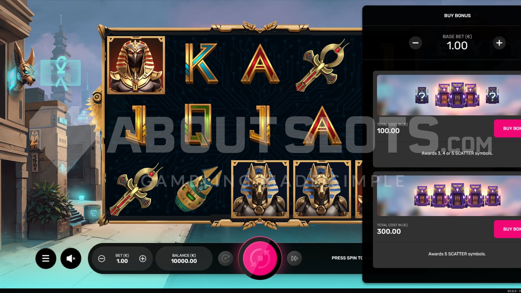 A feature buy option shows up at the side of the screen