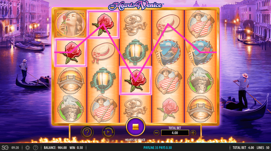 Hearts of Venice slot gameplay