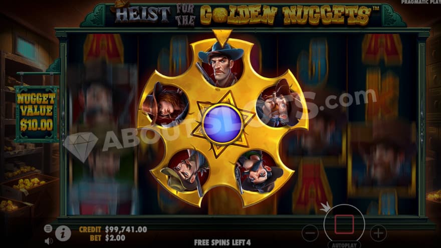 Intro Free Spins feature where a special money symbol is randomly selected.