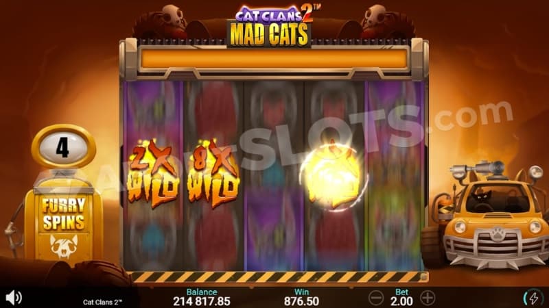 A screenshot from the Free Spins with 3 sticky wilds in a line
