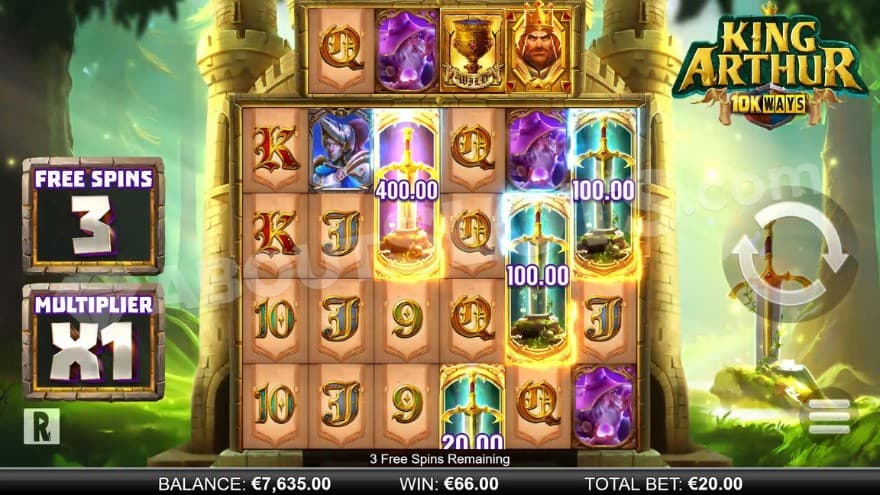 Free Spins bonus game with a 1X win multiplier.