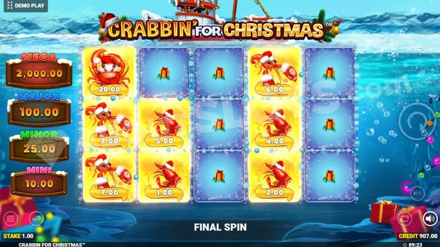 Lightning Spins feature where you can see Jackpots to the left.