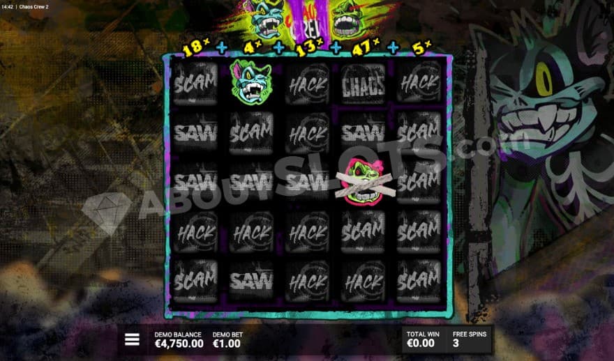 Super bonus game with a sticky sketchy skull symbol on the reels.