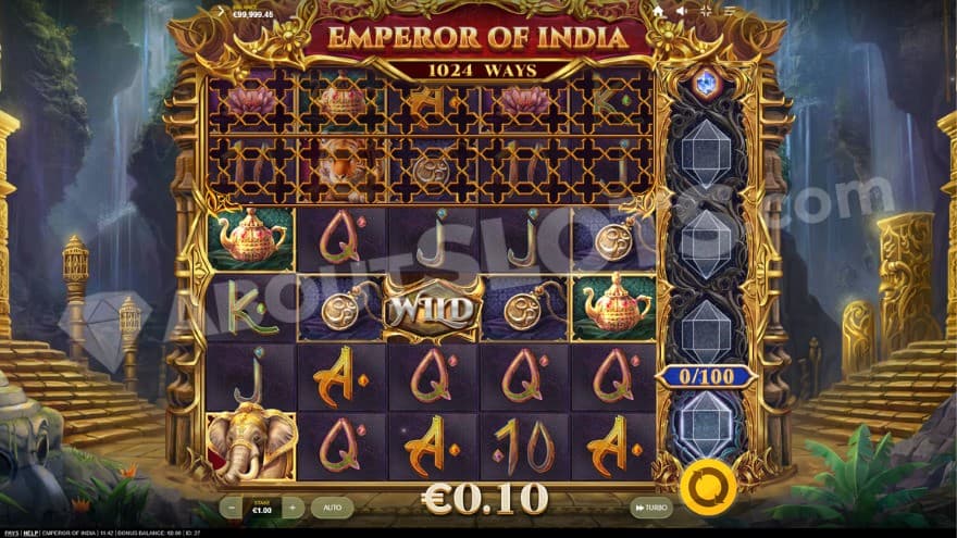 A wild symbol being present on the middle reel.