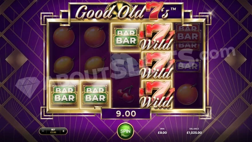 Twin Reel feature being activated with three wilds on reel four.