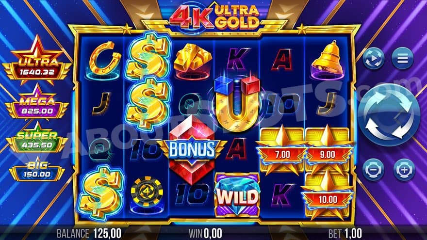 A casino slot with a blue background. 