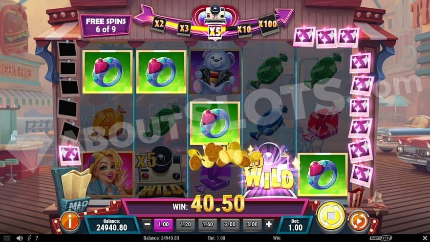Free Spins bonus game with a 5X win multiplier.
