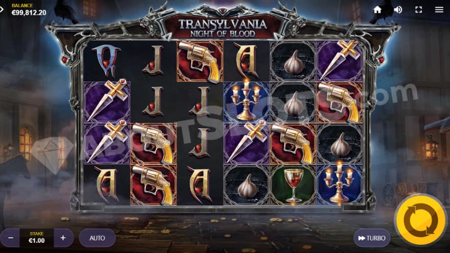 Base game where you can see a foggy town in the background.