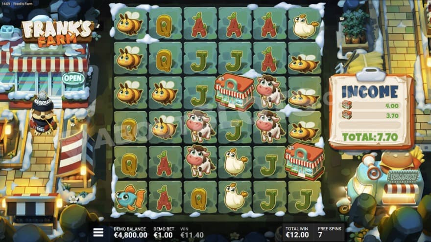 Diner Dash Bonus Game with the passive income to the right.