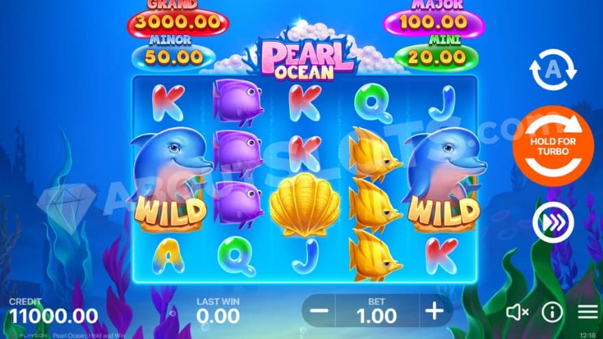 Base game where you can see Jackpots above the reels.