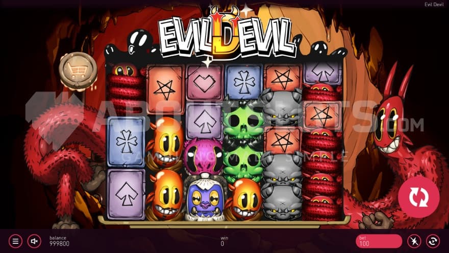 A casino slot with a devils theme. 