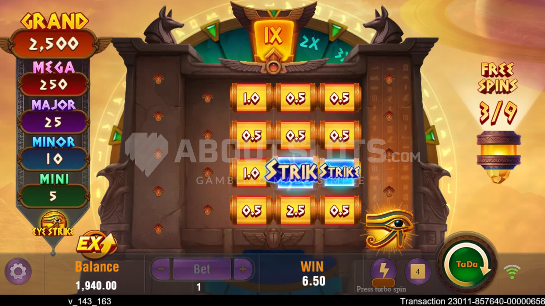 Normal Paying symbols are removed, allowing Special Symbols to take the stage