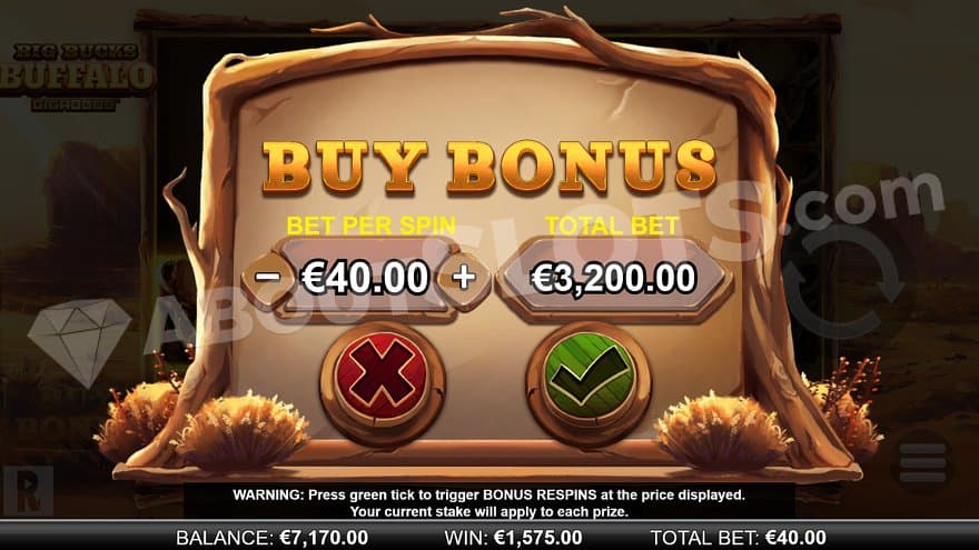 A sign saying "buy bonus" and a red and green button.