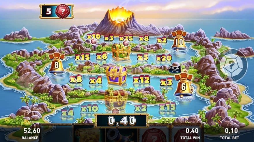 Bonus game Rich Roll feature where you can see a path with different prizes.