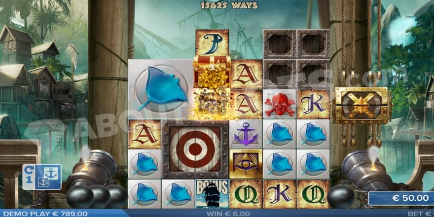 An image where two big symbol blocks has landed, and also a bottomless chest