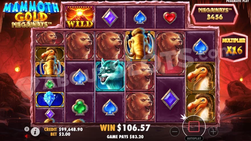 An image of the Free Spins view in Mammoth Gold Megaways